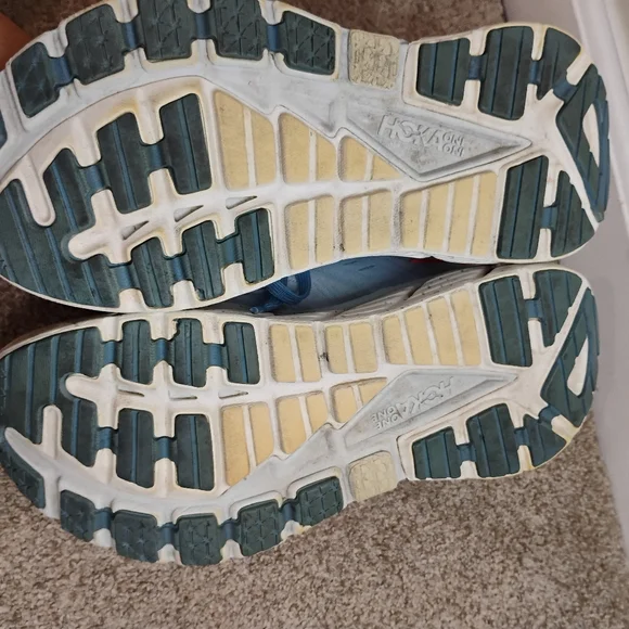Hoka Athletic Shoes in Blue and Coral - Picture 3 of 10